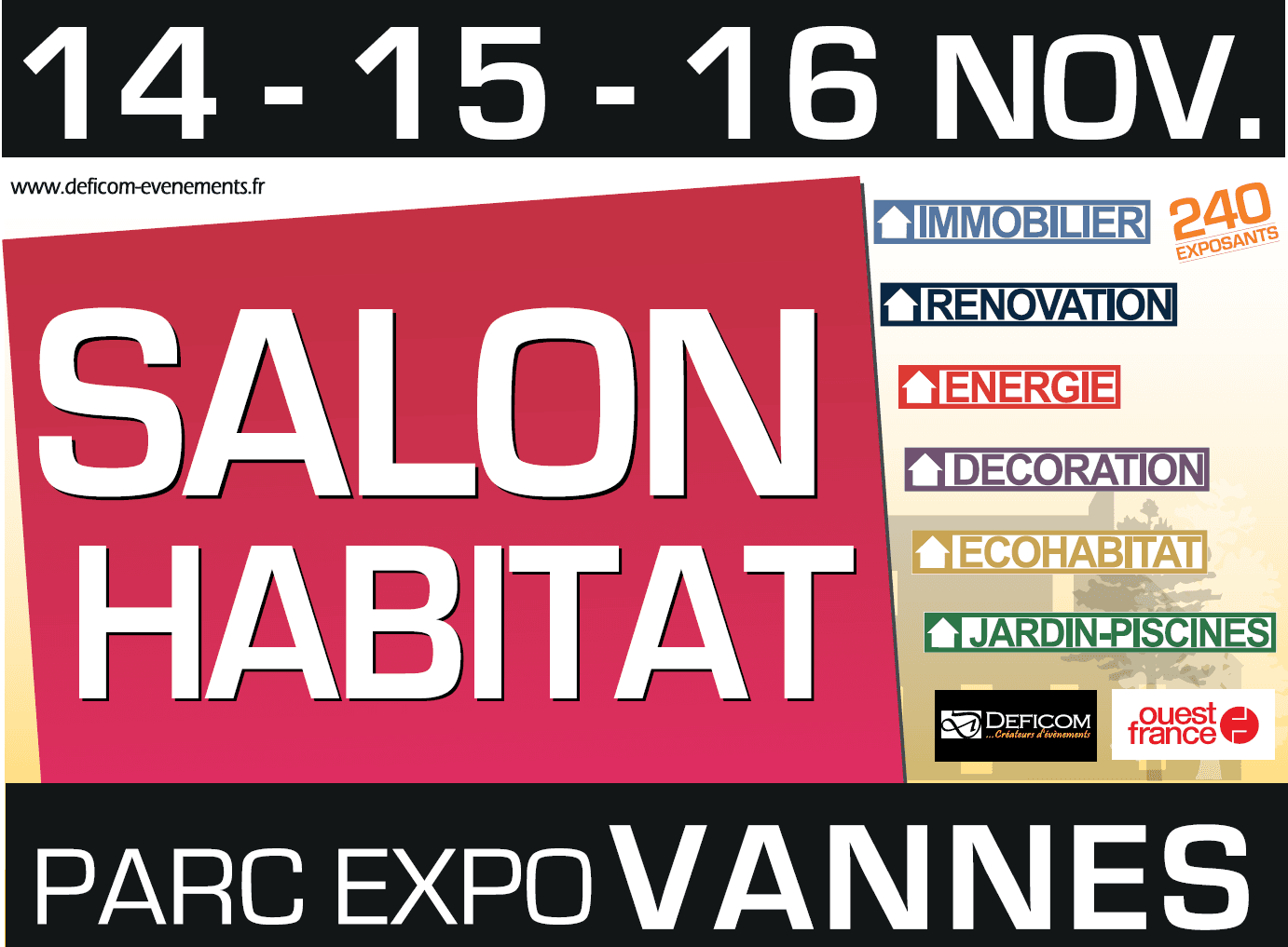 Salon de l'habitat à Vannes les 14 - 15 - 16 Novembre 2020
